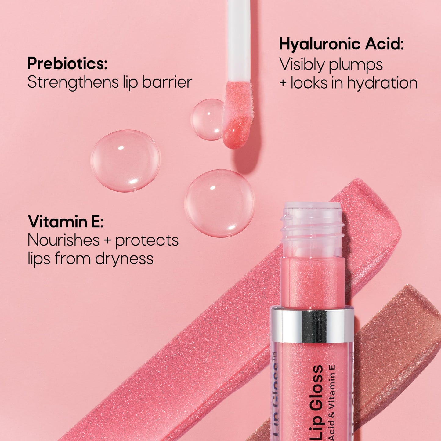 Almay Color & Care Hydrating Lip Gloss, Soft Natural Hues, Prebiotic Complex, Hyaluronic Filling-Sphere Technology, 600 Lunar Blush, 0.1 Fl Oz