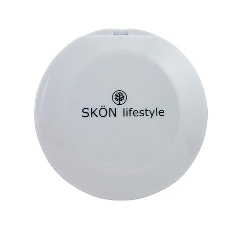 SKÖN lifestyle - Jessy, Perfect 7X/1X Travel Mirror - Large 4 Inch Compact Glass Mirrors - 7X magnification and traditional 1X mirror, Full 180 degree