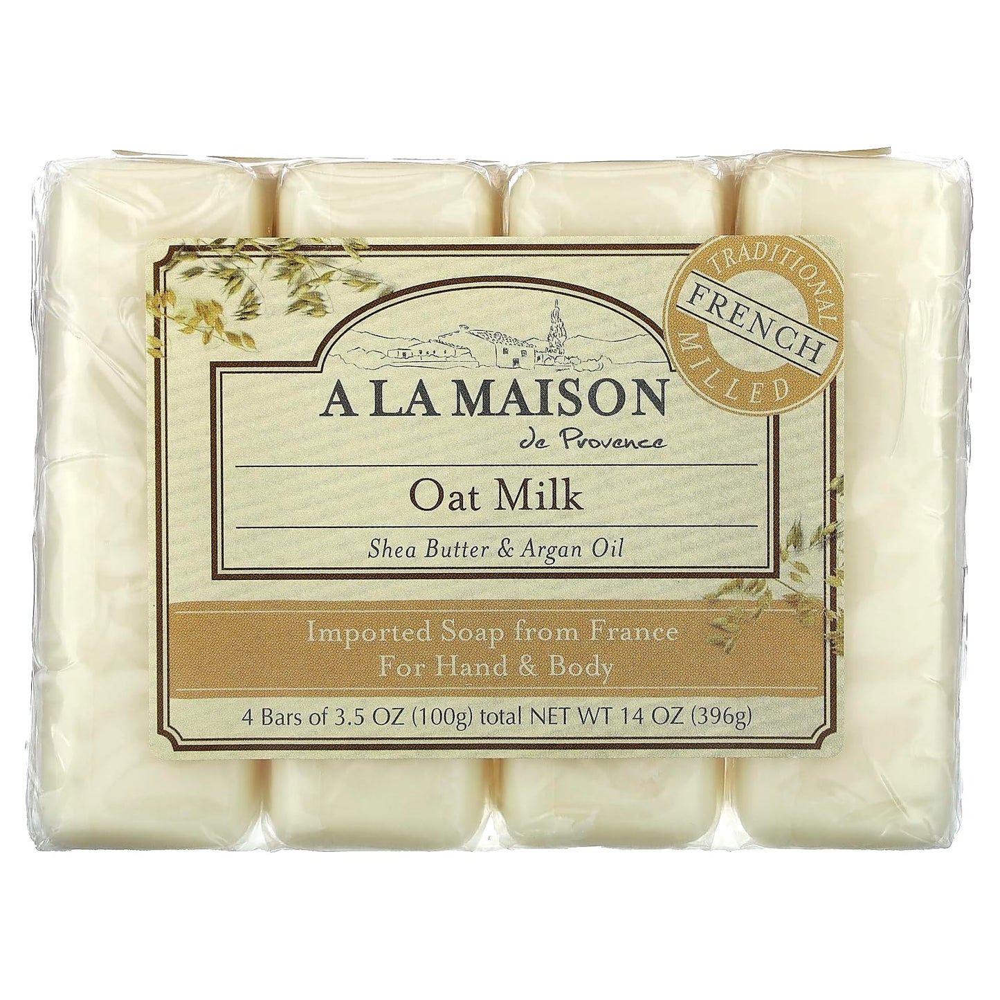 A La Maison Bar Soap Oat Milk Value (4 Pack) Beauty & Personal Care A LA MAISON