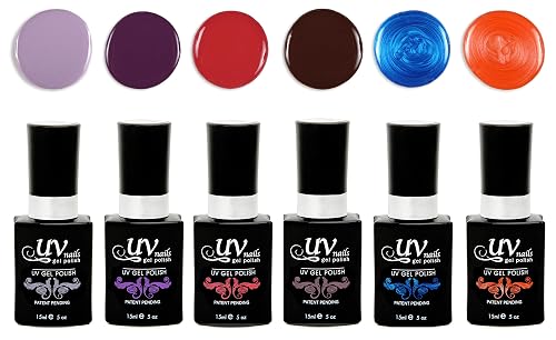UV-NAILS Gel nail polish cure with UV or LED nail lamp gel polish for nails Set of 6 (NAPA VALLEY) Beauty & Personal Care UV-NAILS