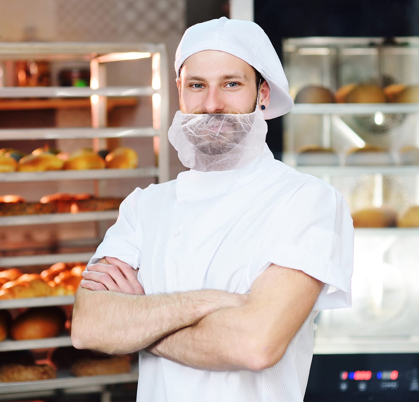 ProtectX 500-Pack Purple Disposable Hair Nets, Elastic Head Cover, Bouffant Caps, Sanitation Head Cover for Food Service, Spa Men & Women - 21 inch