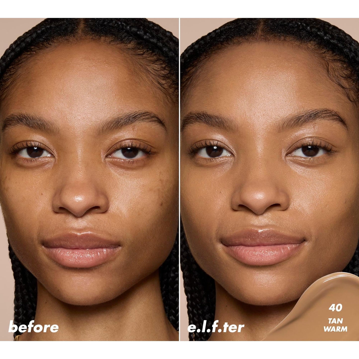 e.l.f. Soft Glam Satin Concealer, Medium Coverage For Blemishes & Under-Eye, Crease-Resistant, Long Lasting, Vegan & Cruelty-Free, 40 Tan Warm
