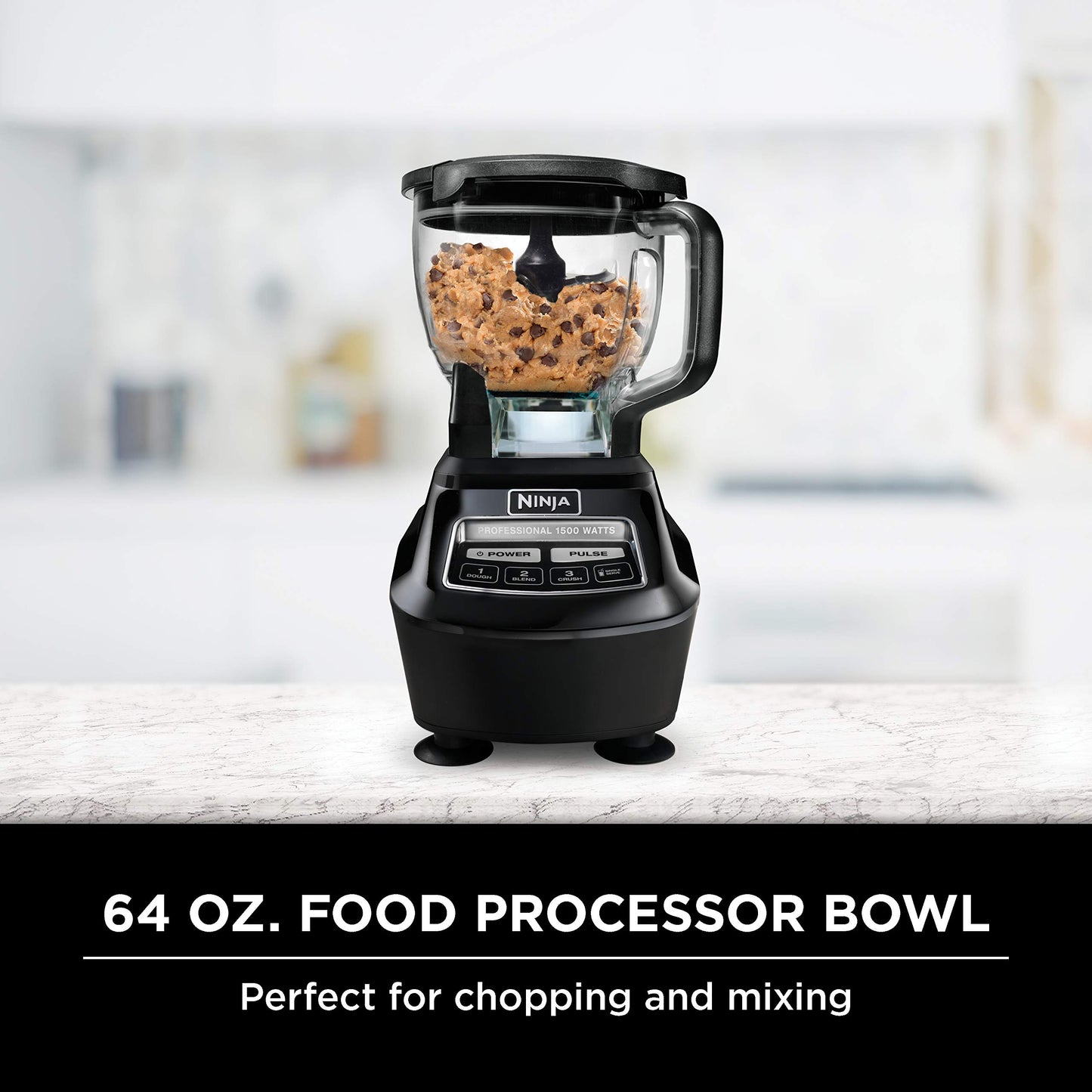 Ninja Mega Kitchen System BL770 – 1500W Blender & 8-Cup Food Processor, 72oz Pitcher, 2 To-Go Cups, Total Crushing for Smoothies, Ice & Dough, Black