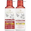 NATURAVIS Keratin Shampoo and Conditioner Set - Sulfate Free, All Hair Types - Women and Men - 16.9 Fl Oz (Pack of 2)