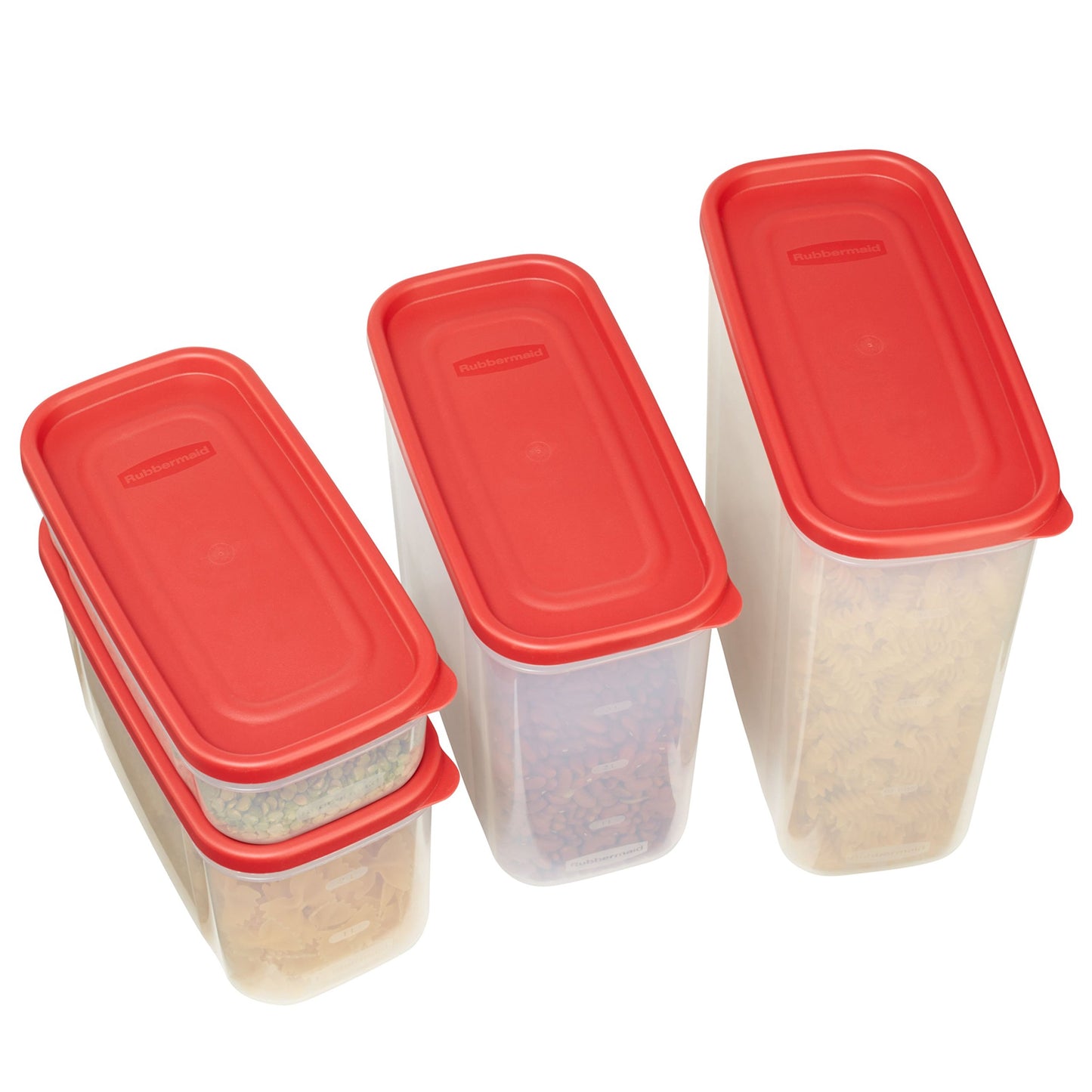Rubbermaid Modular Canisters, Food Storage Container, BPA-free, 8-piece Set, Red (1776474)
