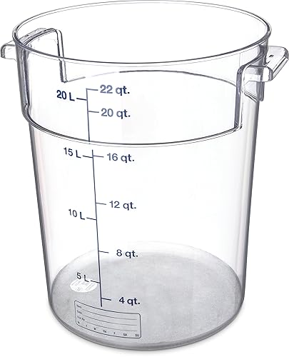 Carlisle FoodService Products Storplus Round Food Storage Container with Stackable Design for Catering, Buffets, Restaurants, Polycarbonate (Pc), 22…