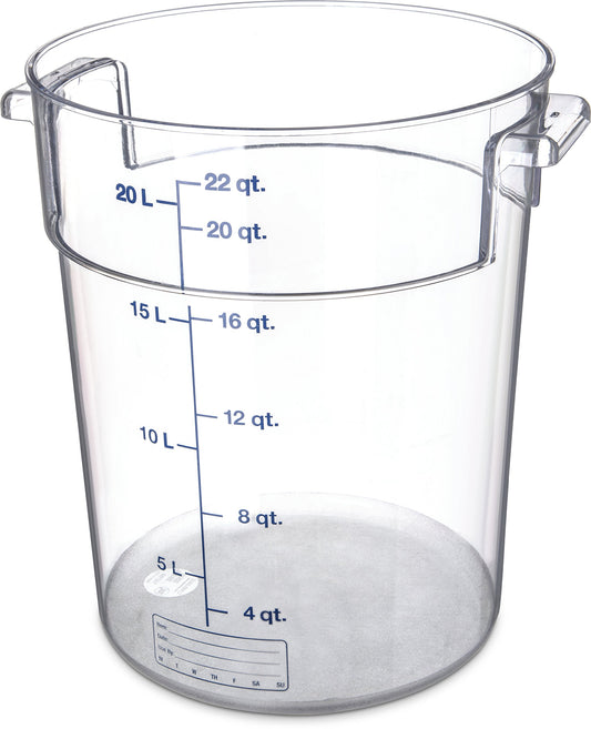 Carlisle FoodService Products Storplus Round Food Storage Container with Stackable Design for Catering, Buffets, Restaurants, Polycarbonate (Pc), 22…