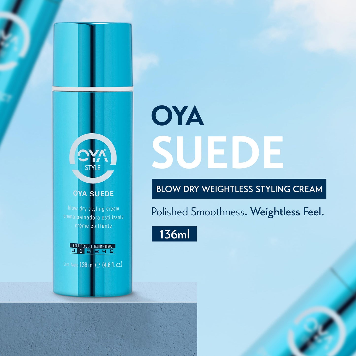 OYA Suede Blow Dry Hair Styling Cream - Versatile Lightweight Formula for Smooth, Polished & Volumized Finish - Salon Quality Jojoba Based Hydrating