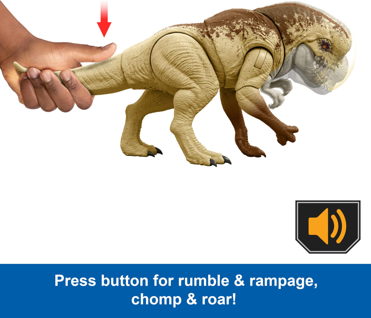 Mattel Jurassic World Rebirth Distortus Rex Rumble N Rampage Dinosaur Action Figure 22 Inch with 2 Attack Actions, Content-Accurate, Digital Play