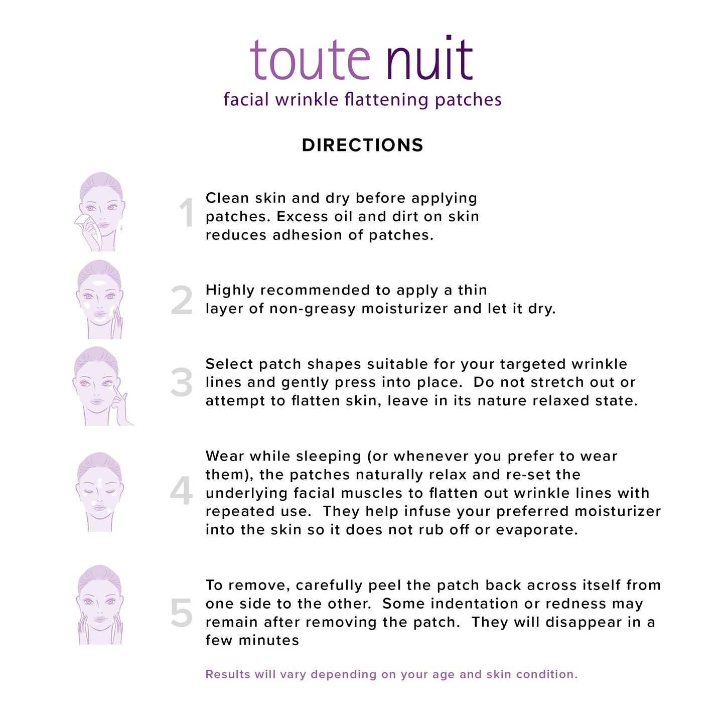 Toute Nuit Wrinkle Patches - Grooves - Face Tape for Maximum Forehead Coverage - Hypoallergenic Anti Wrinkle Patches - 20 Count, Made in USA