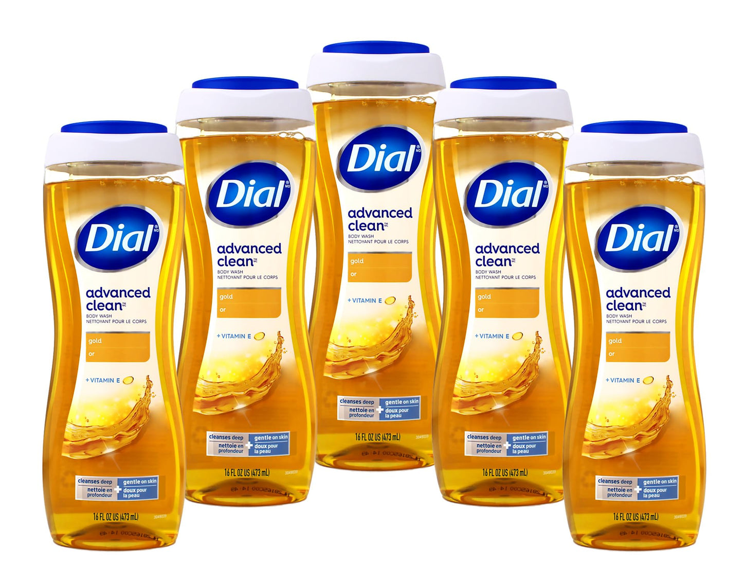 Dial Advanced Clean Body Wash Gold Deep Clean Gentle on Skin with Vitamin E 16 fl oz (Pack of 5)