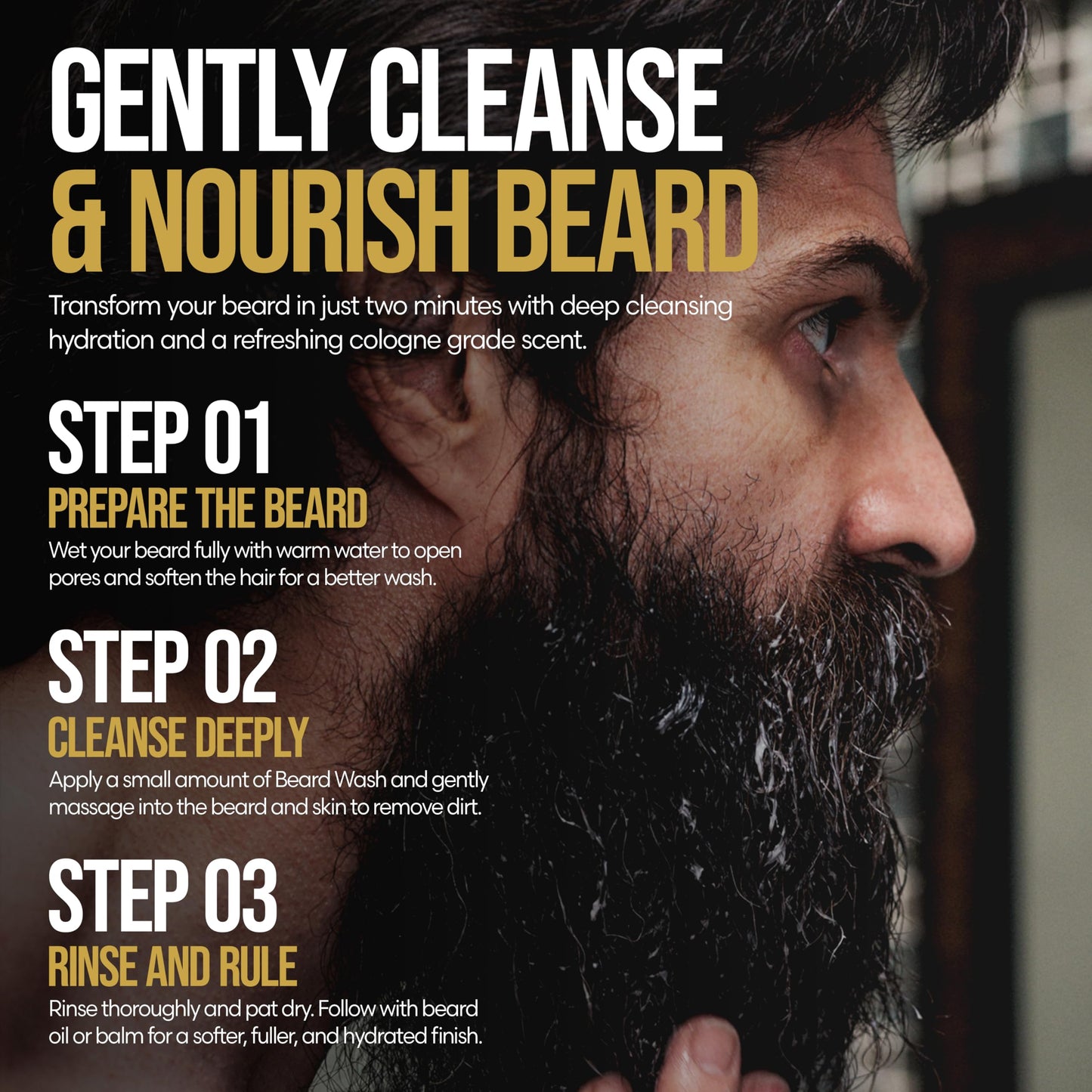 The Beard Struggle Radiance Beard Wash - Silver Collection, Viking Storm - Deep Clean & Hydrated Care - Beard Cleanser for Men (8 fl oz) Beauty and Personal Care The Beard Struggle