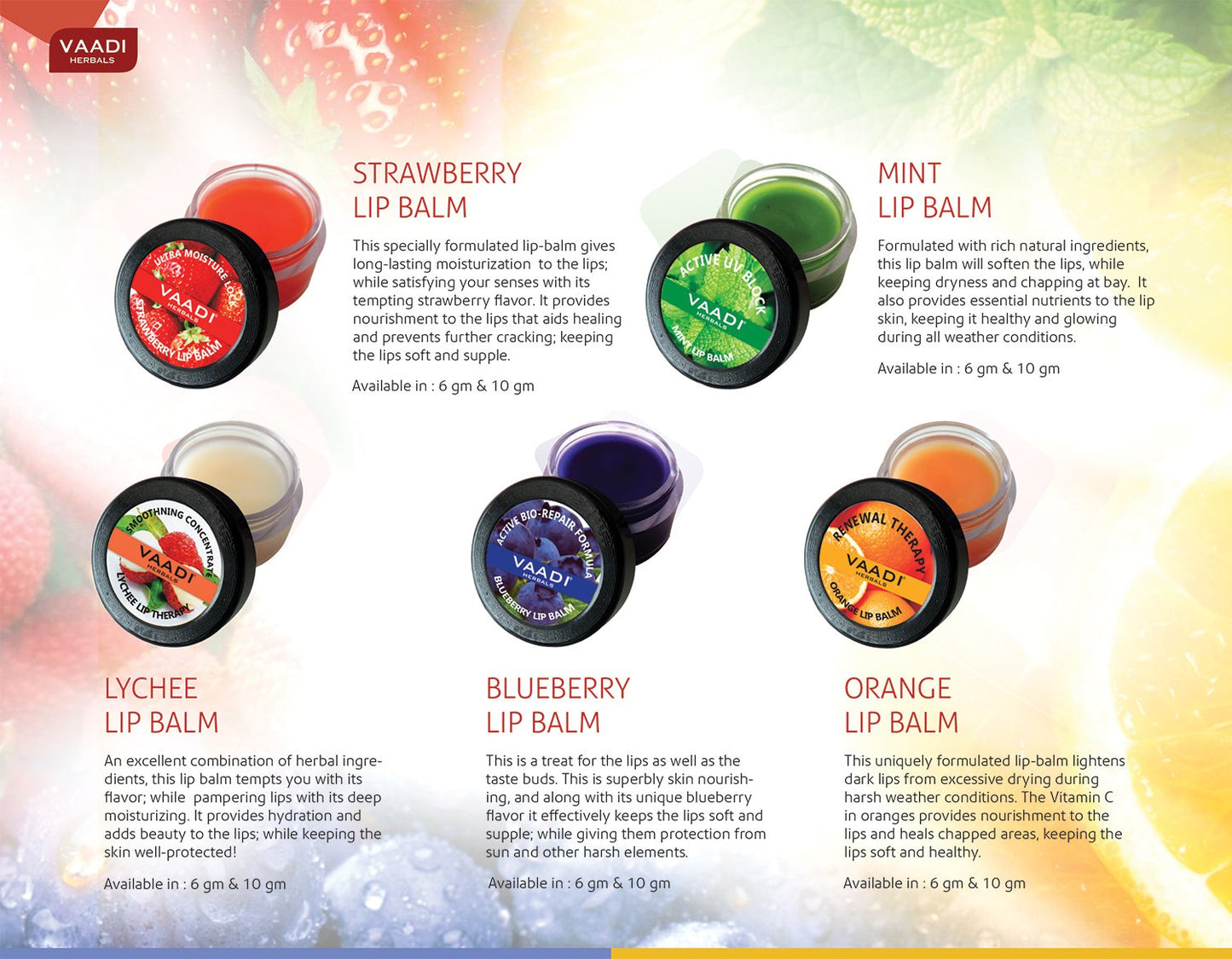 Lip Balm - ? Ultra Moisturizer Lock - ? Strawberry & Honey Flavor - ? All Natural - ? Pack of 8 X 10 Gms(0.35 Ounces) in Tin - Vaadi Herbals Beauty and Personal Care Vaadi Herbals