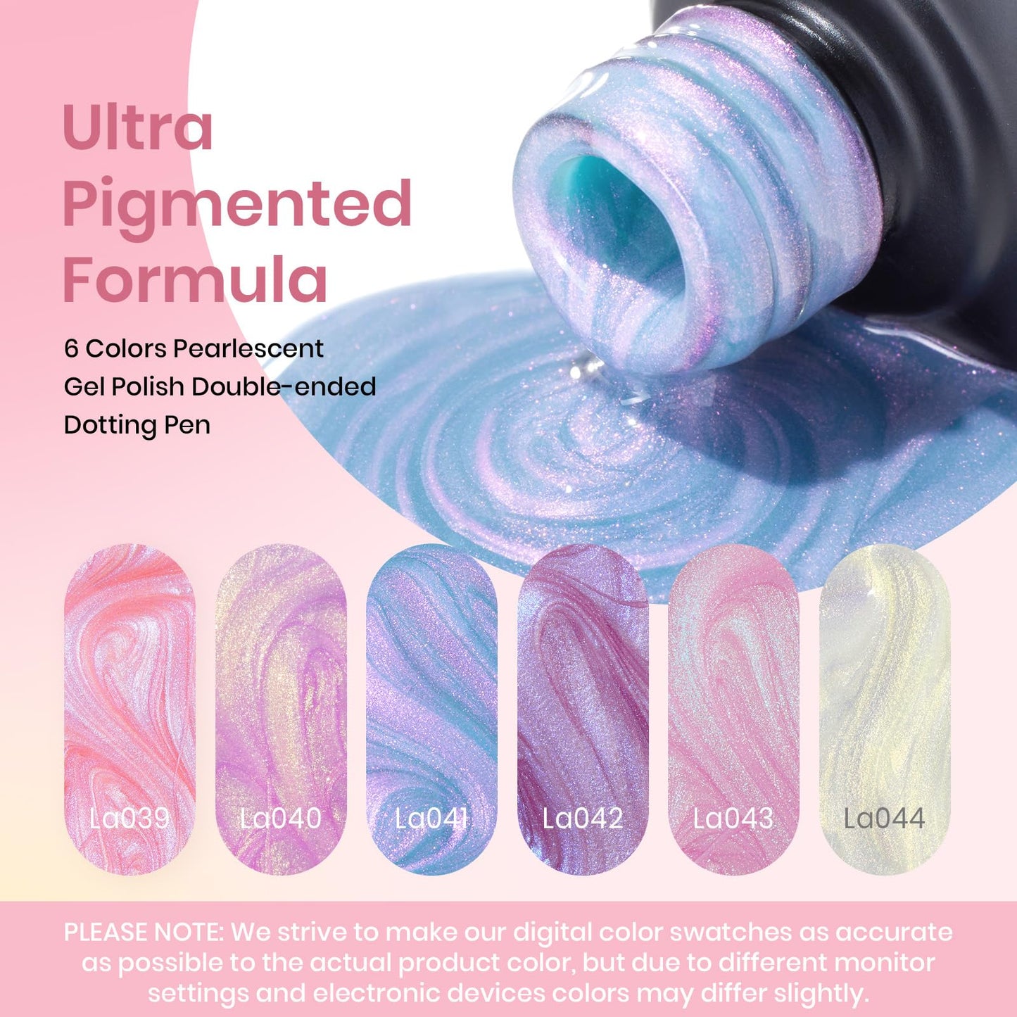 Beetles Pearl Gel Polish Set - 6 Colors Mermaid White Pink Purple Shimmer Swirl Shell Thread Effect, Soak Off UV Gel Polish for DIY Manicure & Nail Beauty and Personal Care beetles Gel Polish