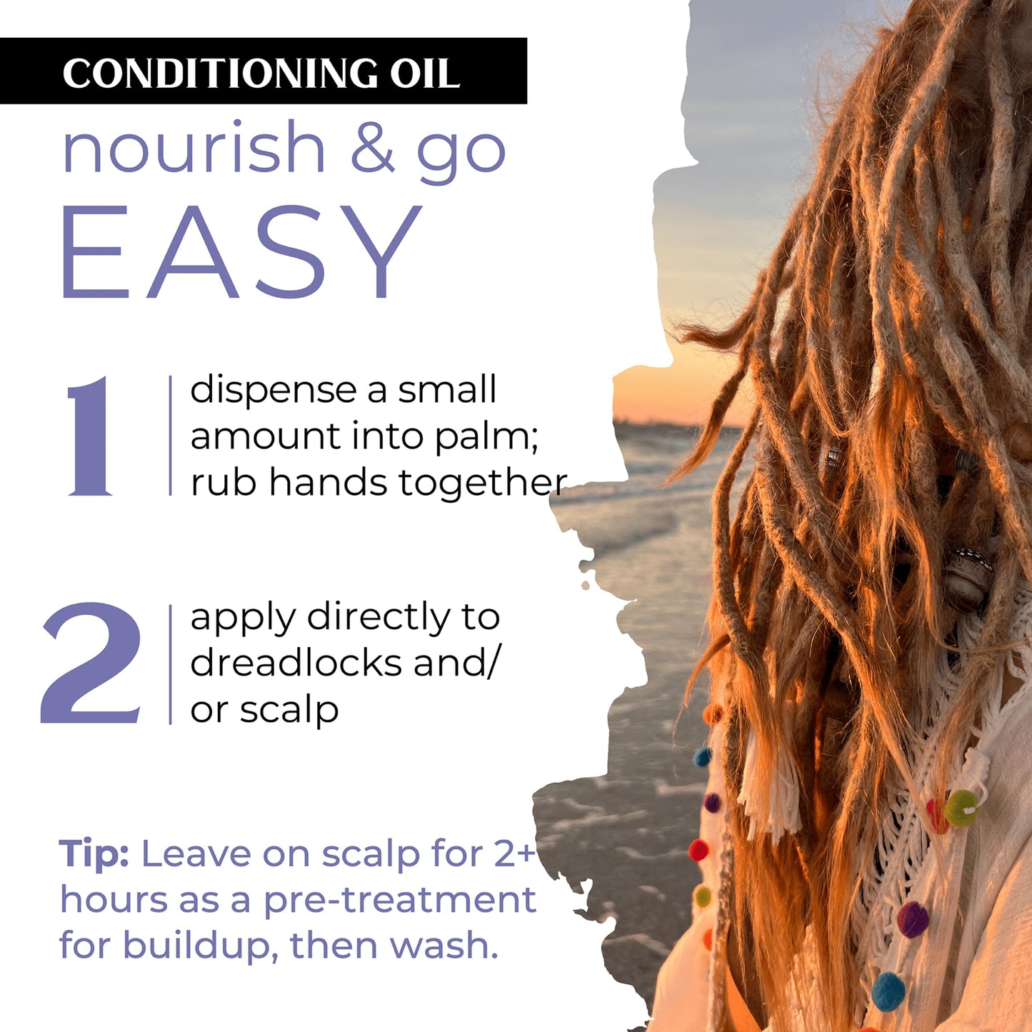 Dollylocks Conditioning Oil - Plant-Based & Residue-Free Moisturizing Scalp & Dreadlock Oil, pH Balanced, Vegan (Nag Champa Scent, 4oz)