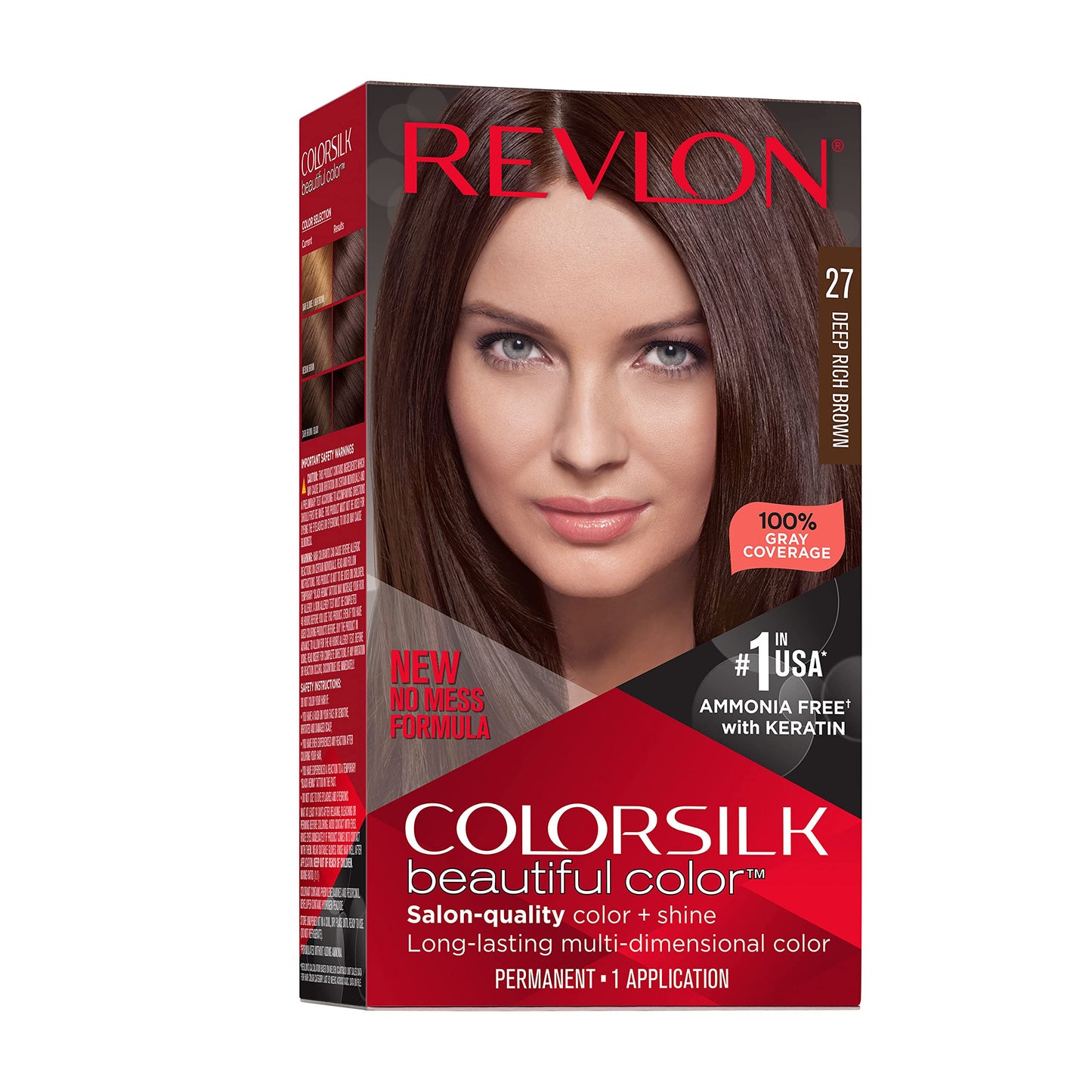 Revlon Colorsilk Beautiful Color Permanent Hair Color, Long-Lasting High-Definition Color, Shine & Silky Softness with 100% Gray Coverage, Ammonia