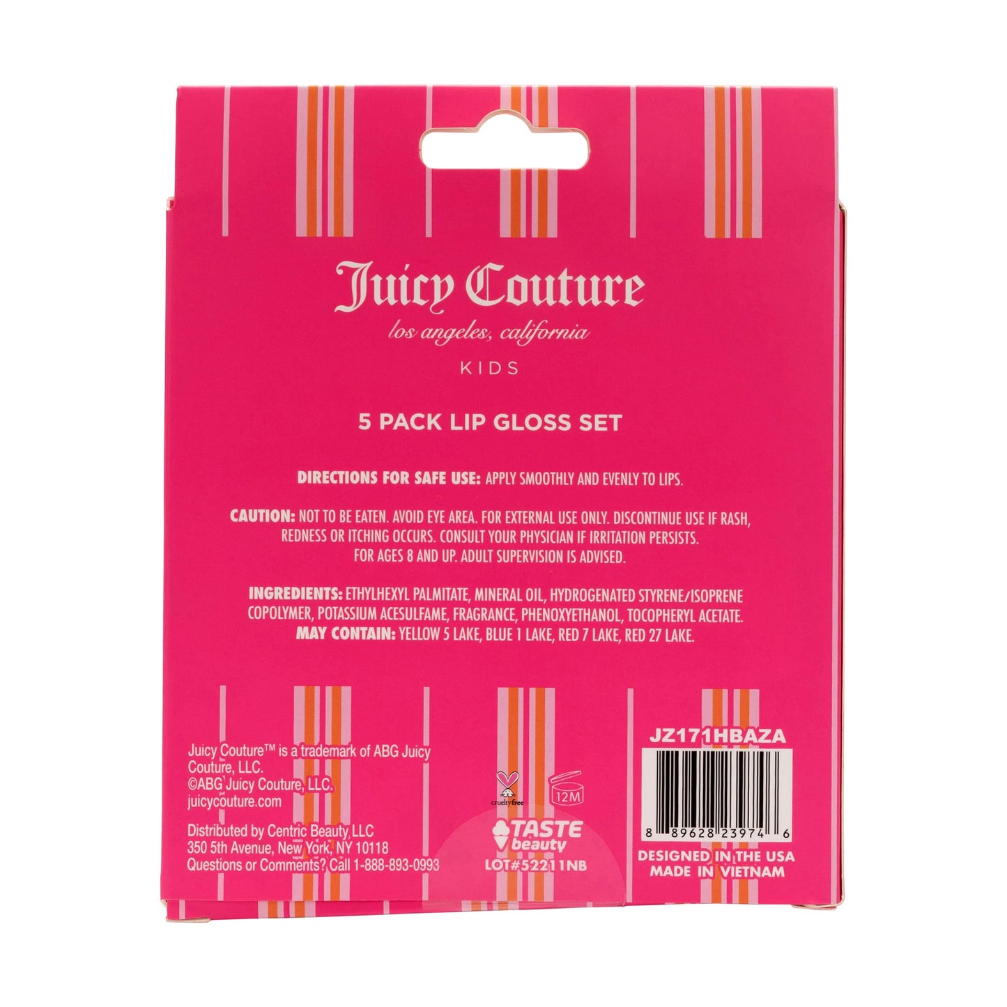 Juicy Couture Lip Gloss Makeup Set - 5 Gloss Shades with Cute Packaging for Girls & Tweens