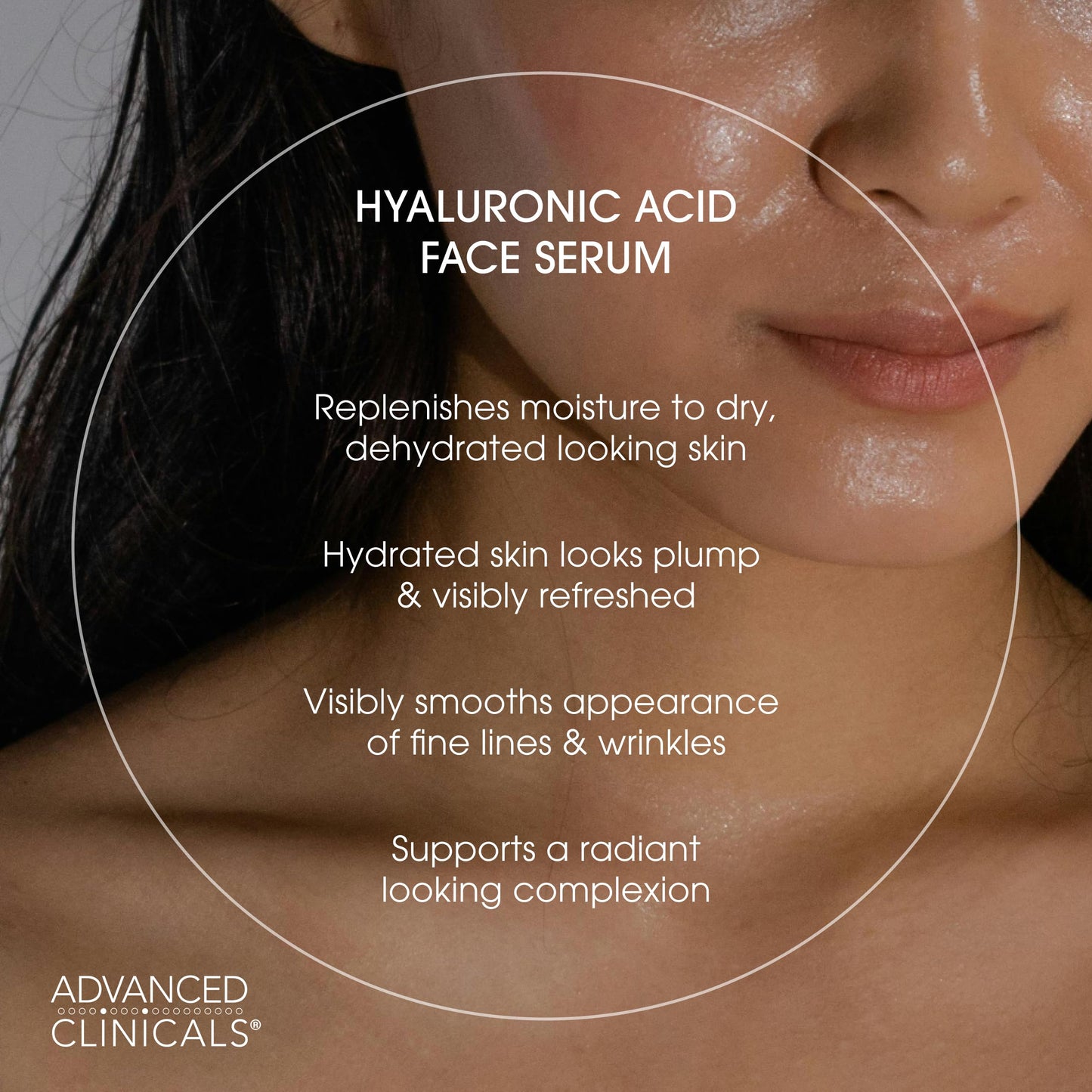 Advanced Clinicals Hyaluronic Acid Serum For Face | Moisturizing Facial Skin Care Products | Hydrating Serum For Face Helps Improve Look Of Wrinkles
