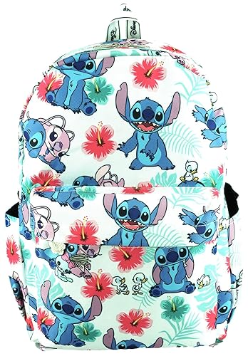 Wondapop Disney Lilo & Stitch 17 Inch Deluxe Backpack with Laptop Compartment (White)