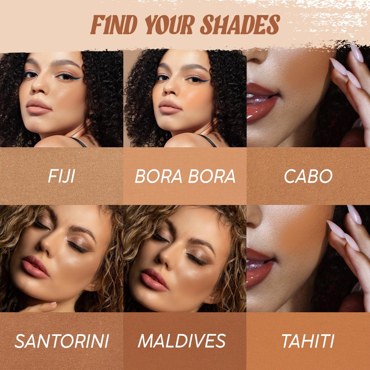 Profusion Cosmetics 6 Shades Bronzer Palette - Matte & Shimmer Finishes for Natural Definition, Buildable & Blendable Powder for Face Sculpting