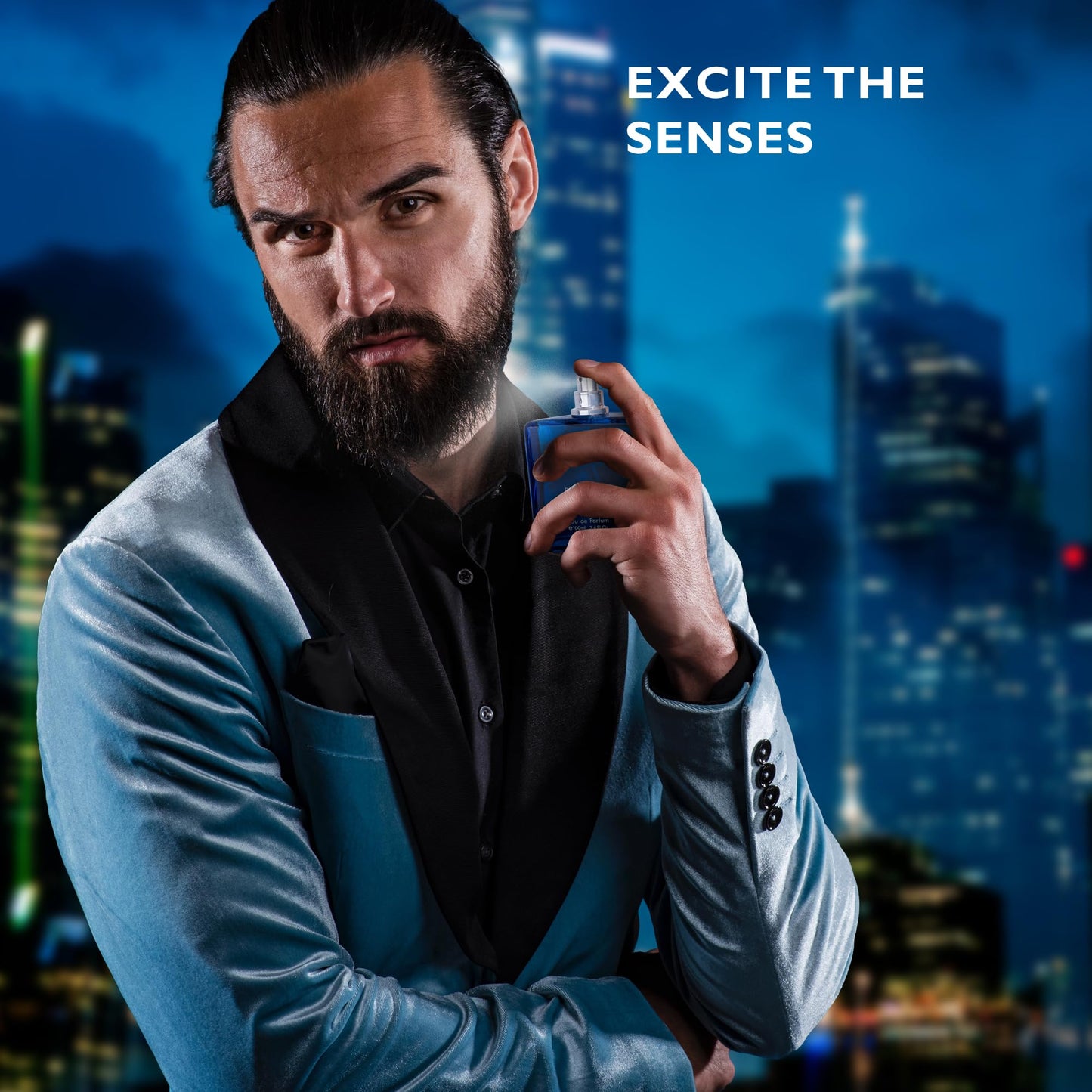 Bleu for Men Eau De Parfum - Blend of Citrusy Top Notes, Aromatic Spices & Warm Woody Undertones - Combination of Grapefruit, Lemon, Mint & Pink