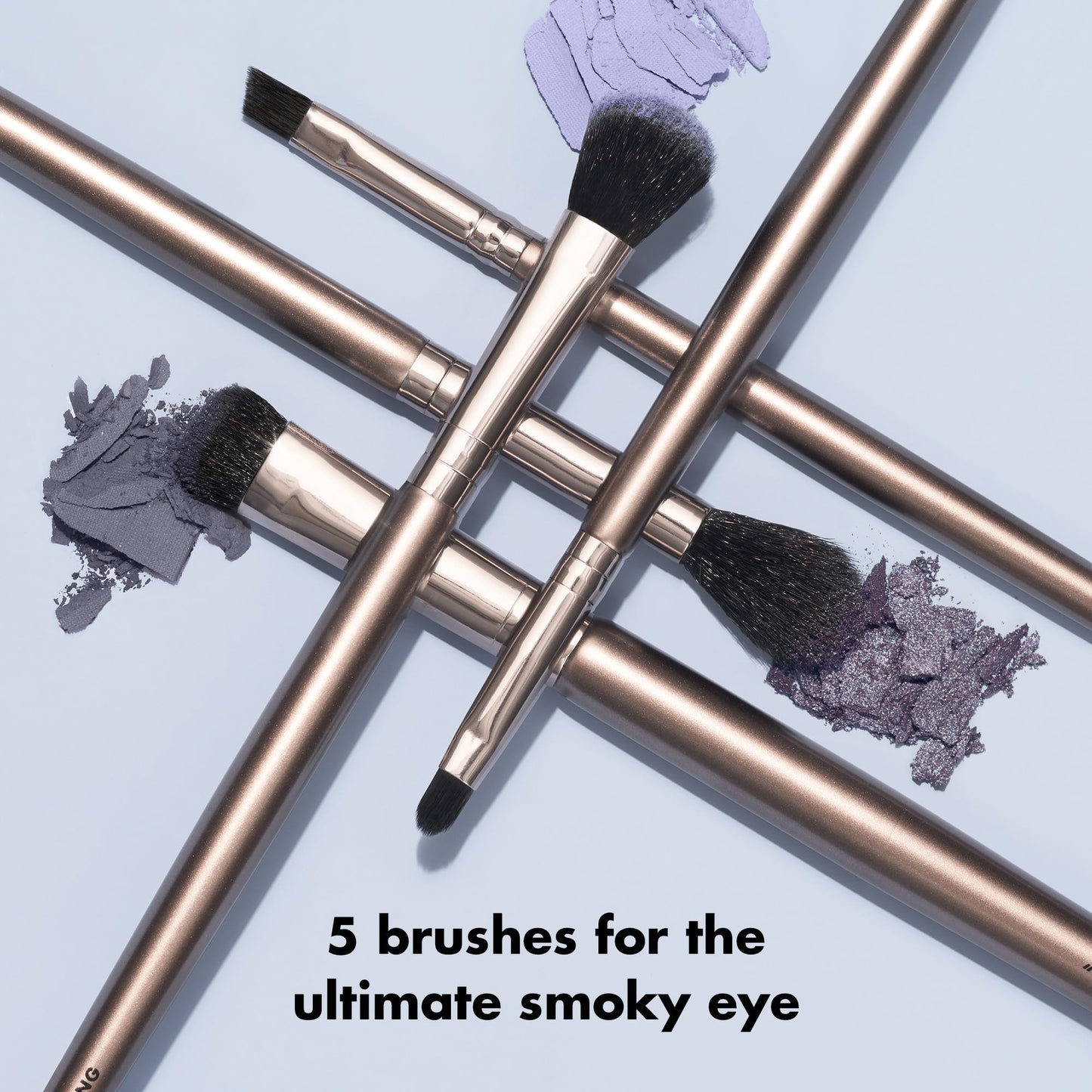 e.l.f. Smoky Eye Brush Kit, 5-Piece Makeup Brush Kit For Creating A Smoky Eye Look, Apply & Blend Eyeshadow, Vegan & Cruelty-Free