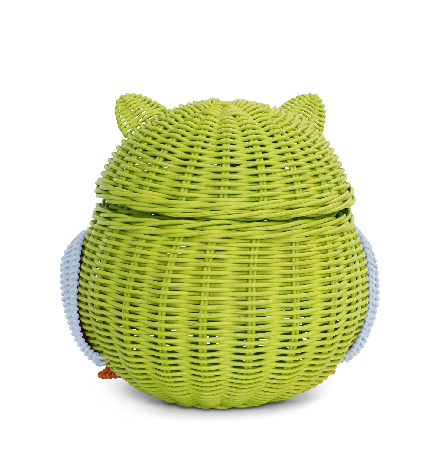 G6 COLLECTION Owl Rattan Storage Basket With Lid Decorative Bin Home Decor Hand Woven Shelf Organizer Cute Handmade Handcrafted Nursery Gift Animal…