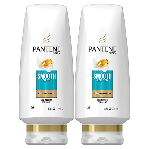 Pantene Argan Oil Conditioner for Frizz Control, Smooth and Sleek, 24 Fl Oz (Pack of 2) (Packaging May Vary)