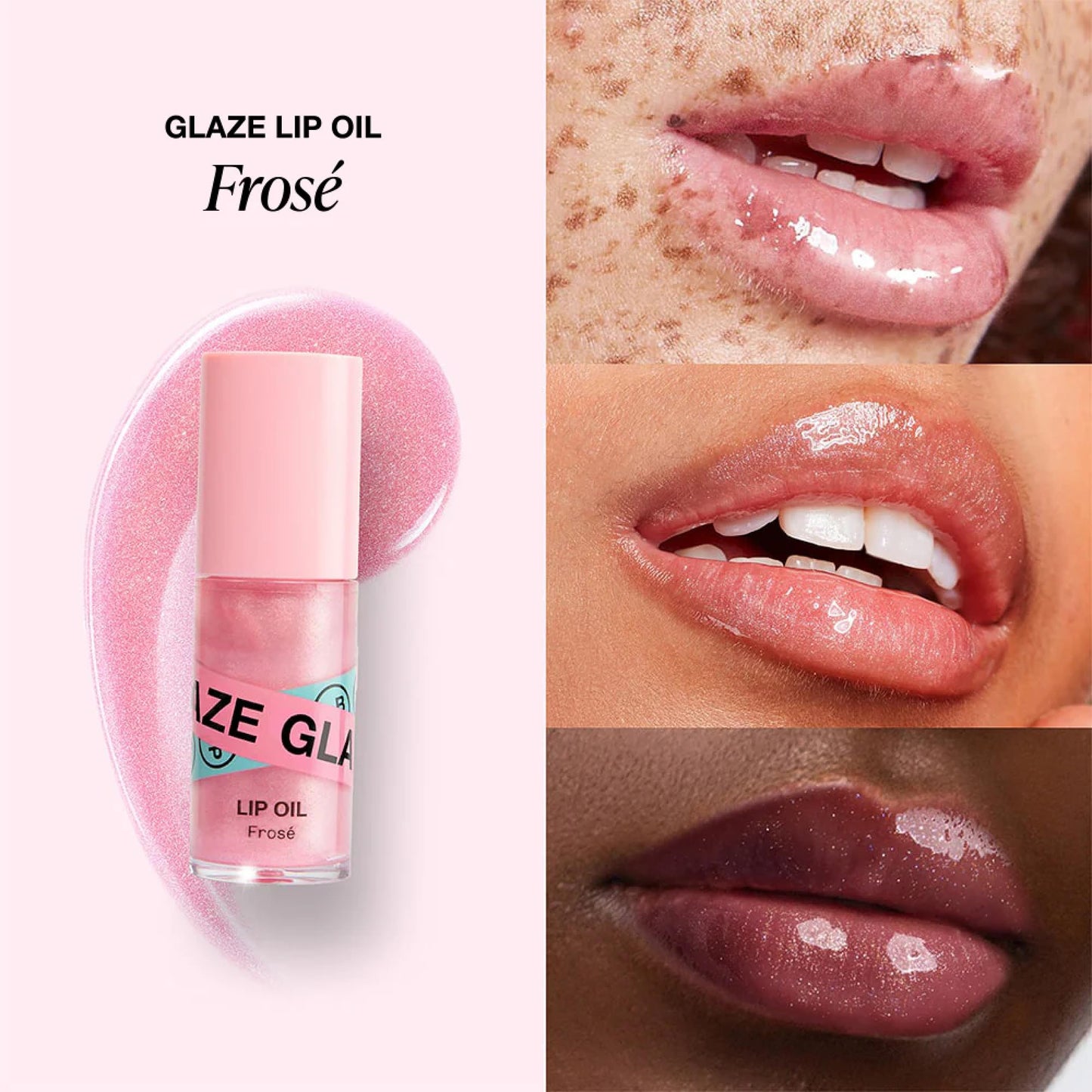 Innbeauty Project Glaze Lip Oil Frosé, Hydrating Vegan Lip Oil Gloss Hybrid, 0.2 OZ