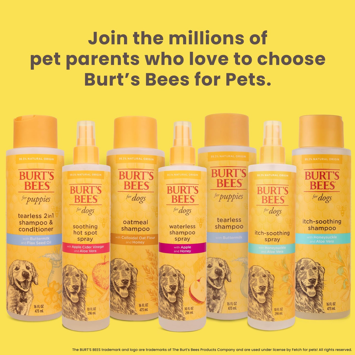 Burt's Bees Tearless Puppy Shampoo & Conditioner – 2-in-1 Gentle Formula with Buttermilk & Linseed Oil – 16oz, 95% Natural Origin