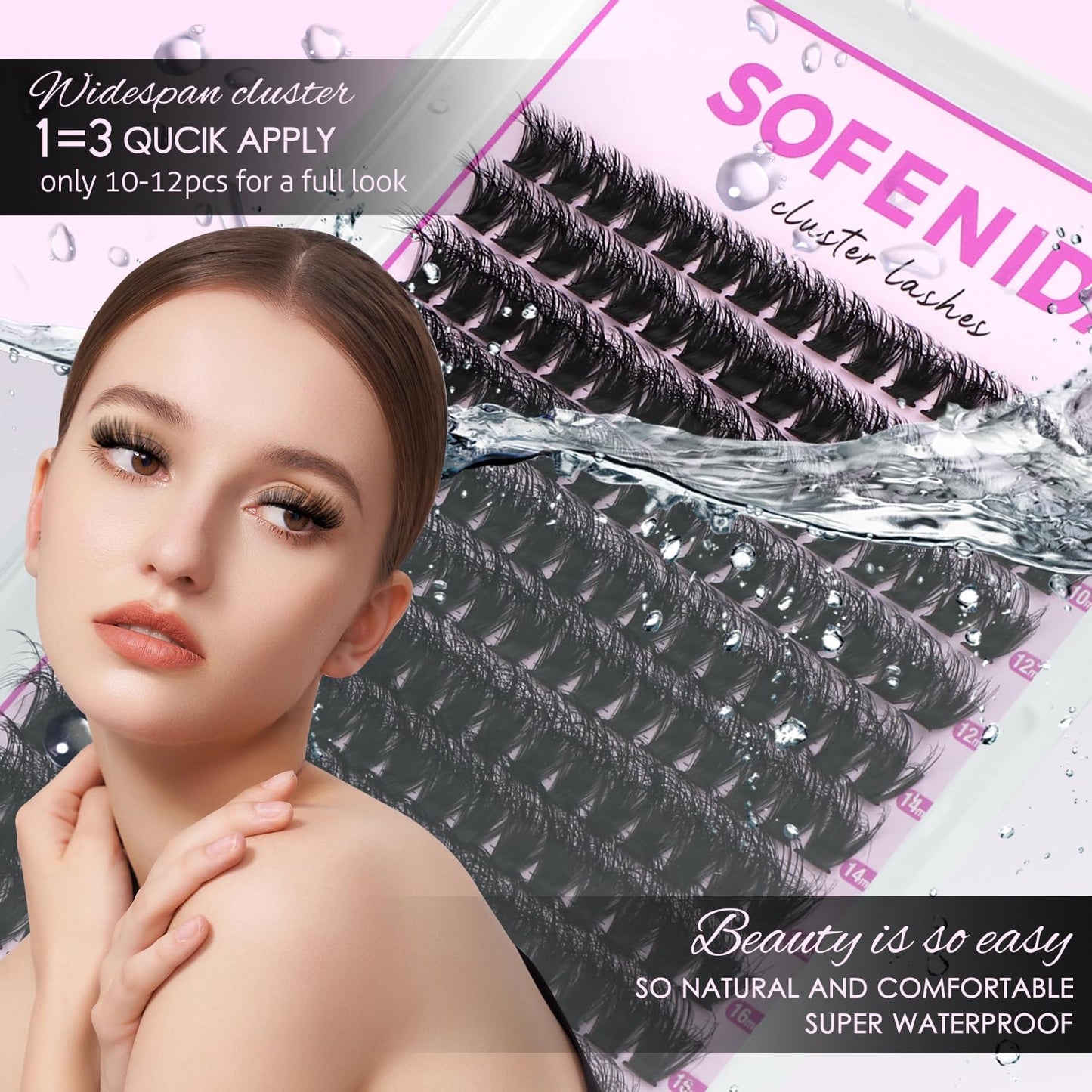 SOFENIDA Lash Clusters Kit 80D Lash Clusters Kit 10-18mm Volume Eyelash Clusters D Curly Cluster Eyelash Extensions 3D Wispy Lashes Cluster DIY Lash Beauty and Personal Care SOFENIDA