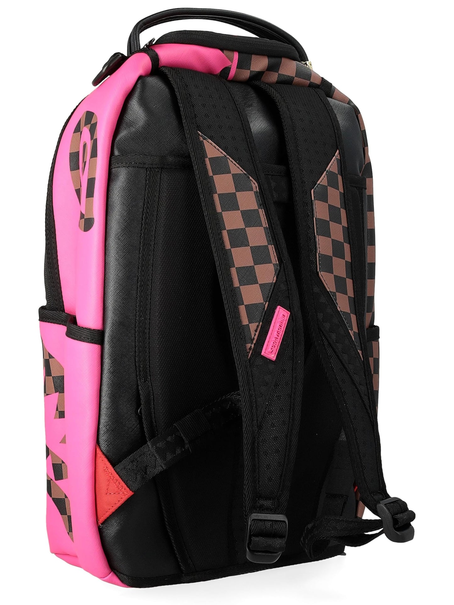 Sprayground Pink Bear Shark Backpack, 18" H x 12" W x 6" D, Brown, Unisex, 20L Capacity, Internal Laptop Sleeve, Multiple Pockets, Travel-Friendly