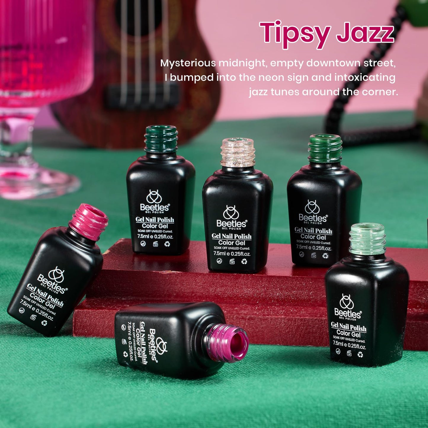 Beetles Gel Nail Polish Set, Burgundy Purple Red Green Glitter Gel Polish Soak Off Nail Art Beauty Gift Set for Women Beauty and Personal Care beetles Gel Polish