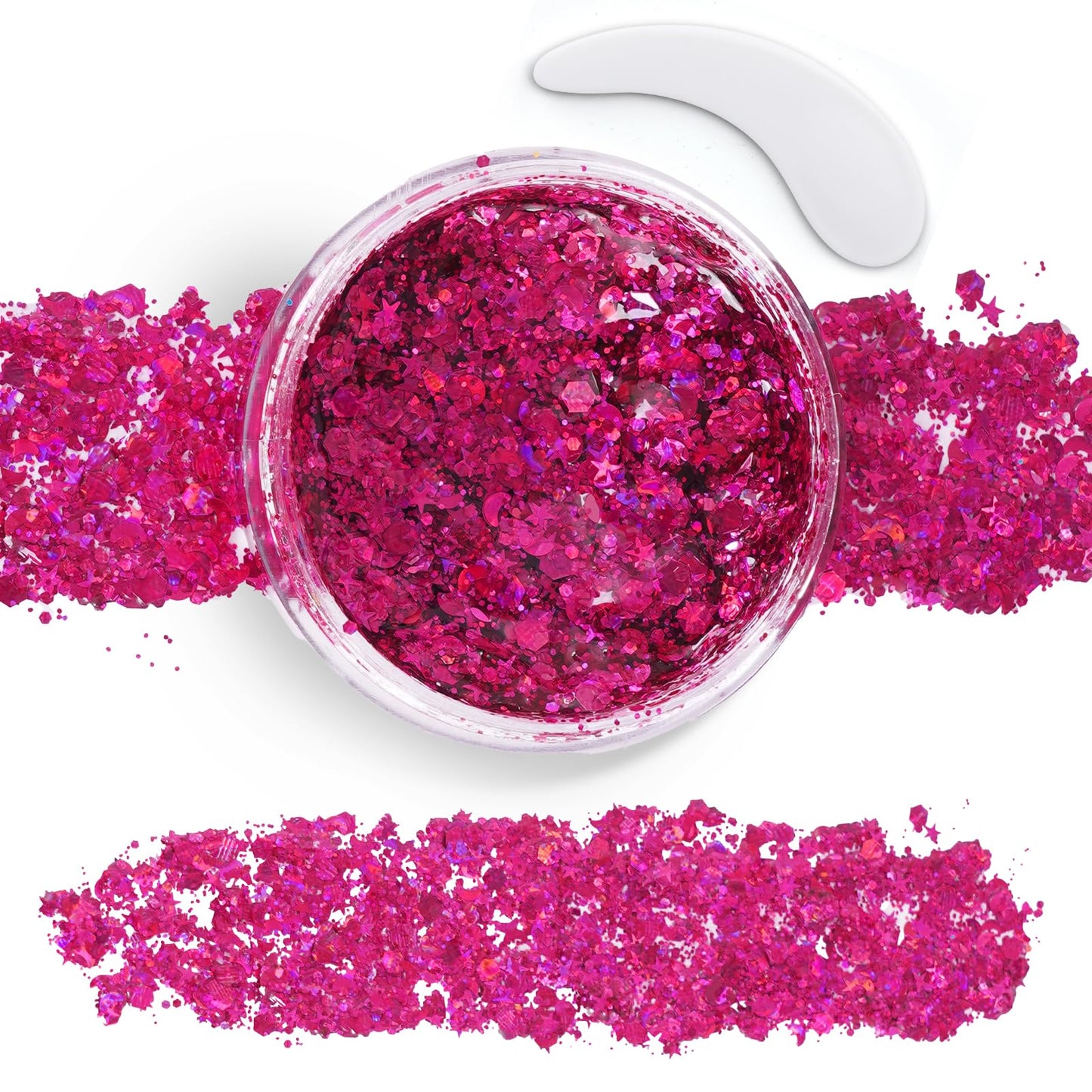 Pink Hair Glitter Gel,Hot Pink face Body Glitter,Singer Concert Outfits Easter Basket Stuffers Hair Glitter for Women and Kids, Music Festival Rave