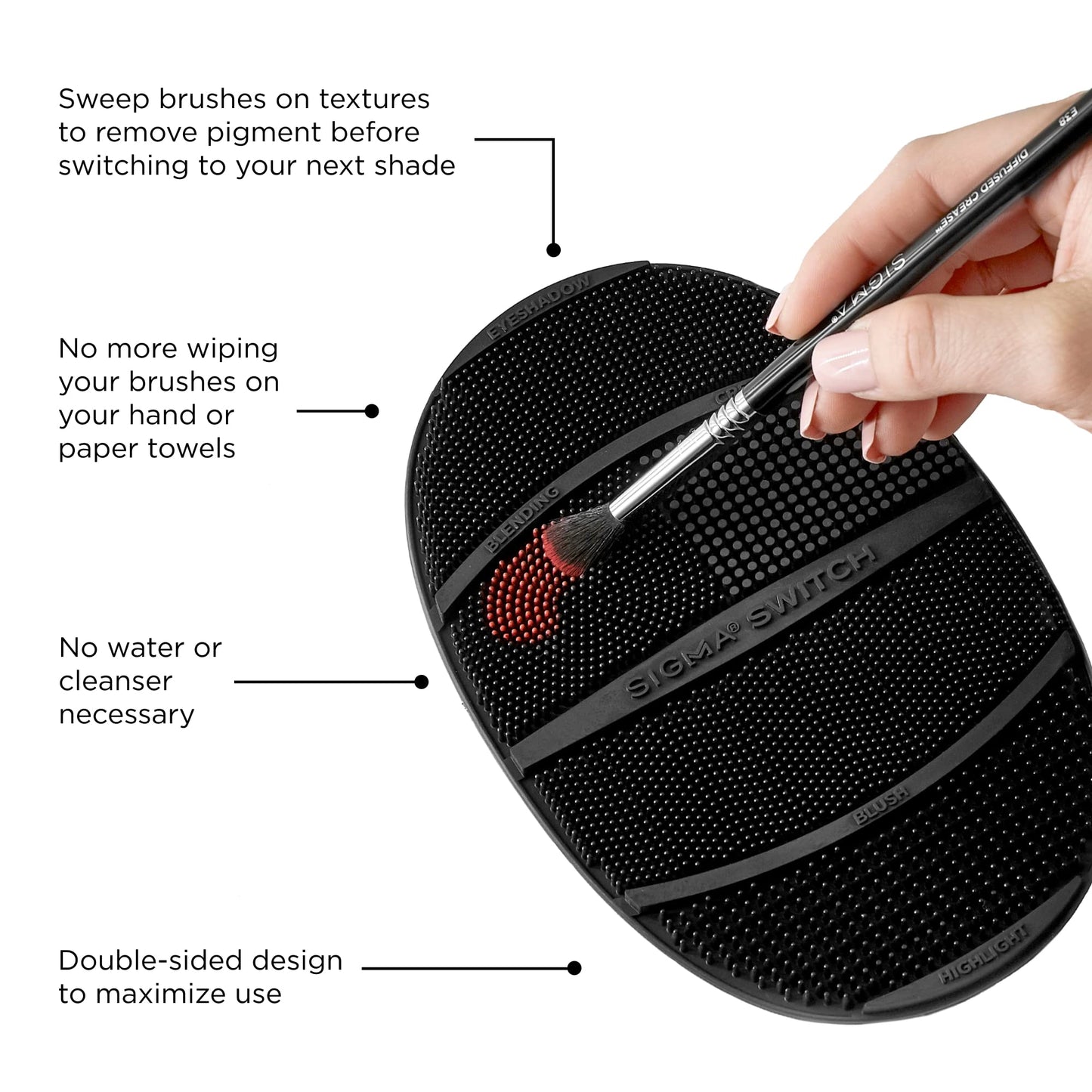 Sigma Switch by Sigma Beauty - Silicone Makeup Brush Cleaner for Switching Shades and Pigments, Switch Cleaning Mat for Superior Makeup Brush Cleaning
