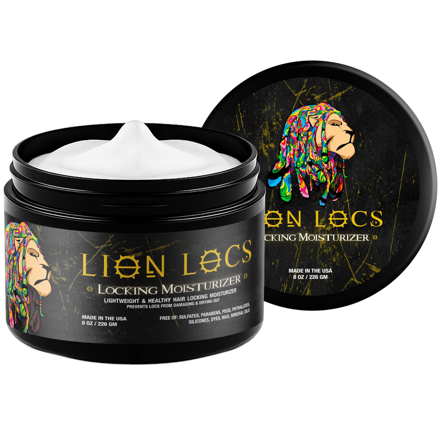 Lion Locs Hair Locking Dreads Moisturizer for Dreadlocks, Locks, Microlocs, Interlocks, Braids, Fauxlocs, Sisterlocks | - Large Container Residue