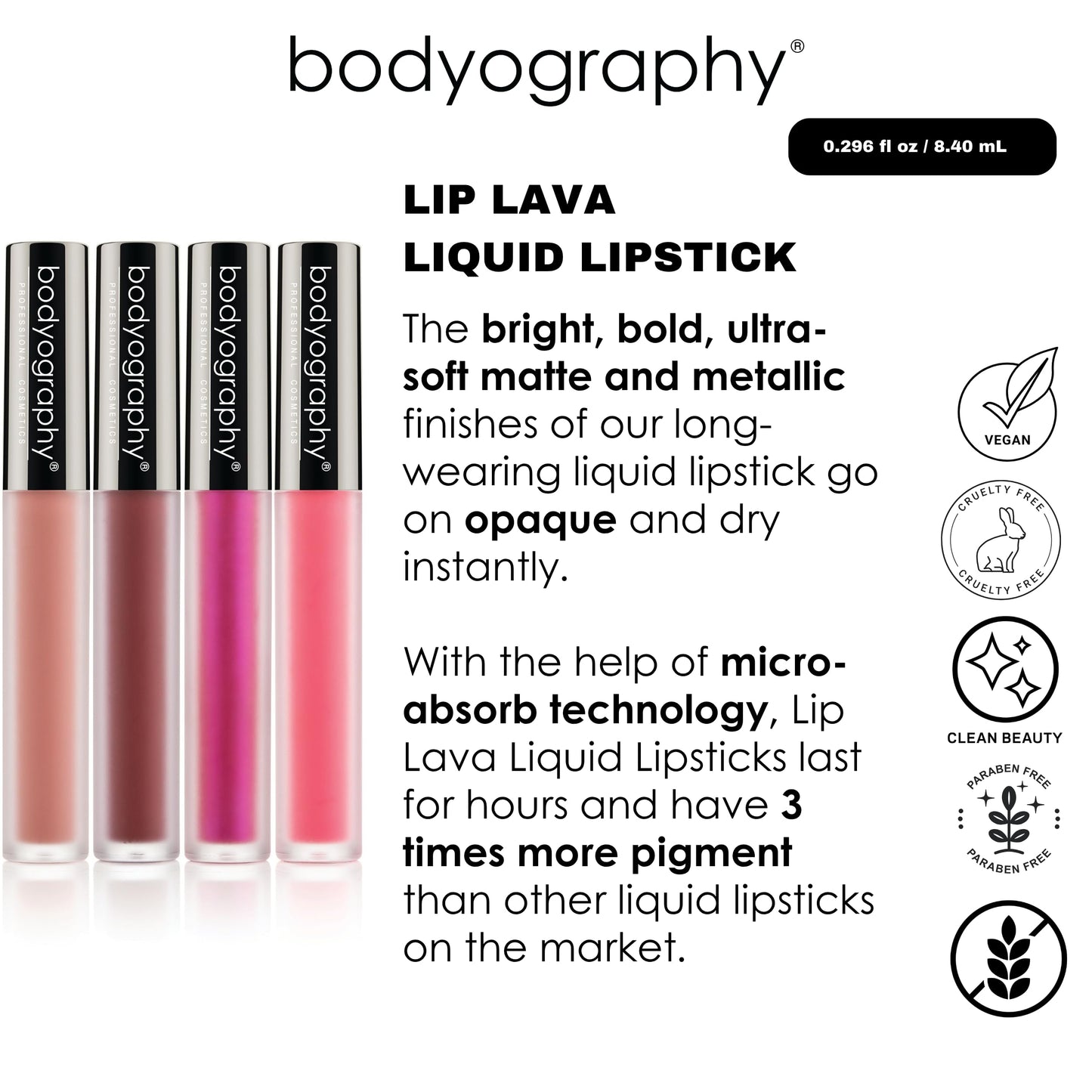 Bodyography Matte Lip Lava Liquid Lipstick - Strawberry Moon | Dark Rose Matte | Long-Wear, Transfer-Proof Lipstick with Vitamin E Conditioning |