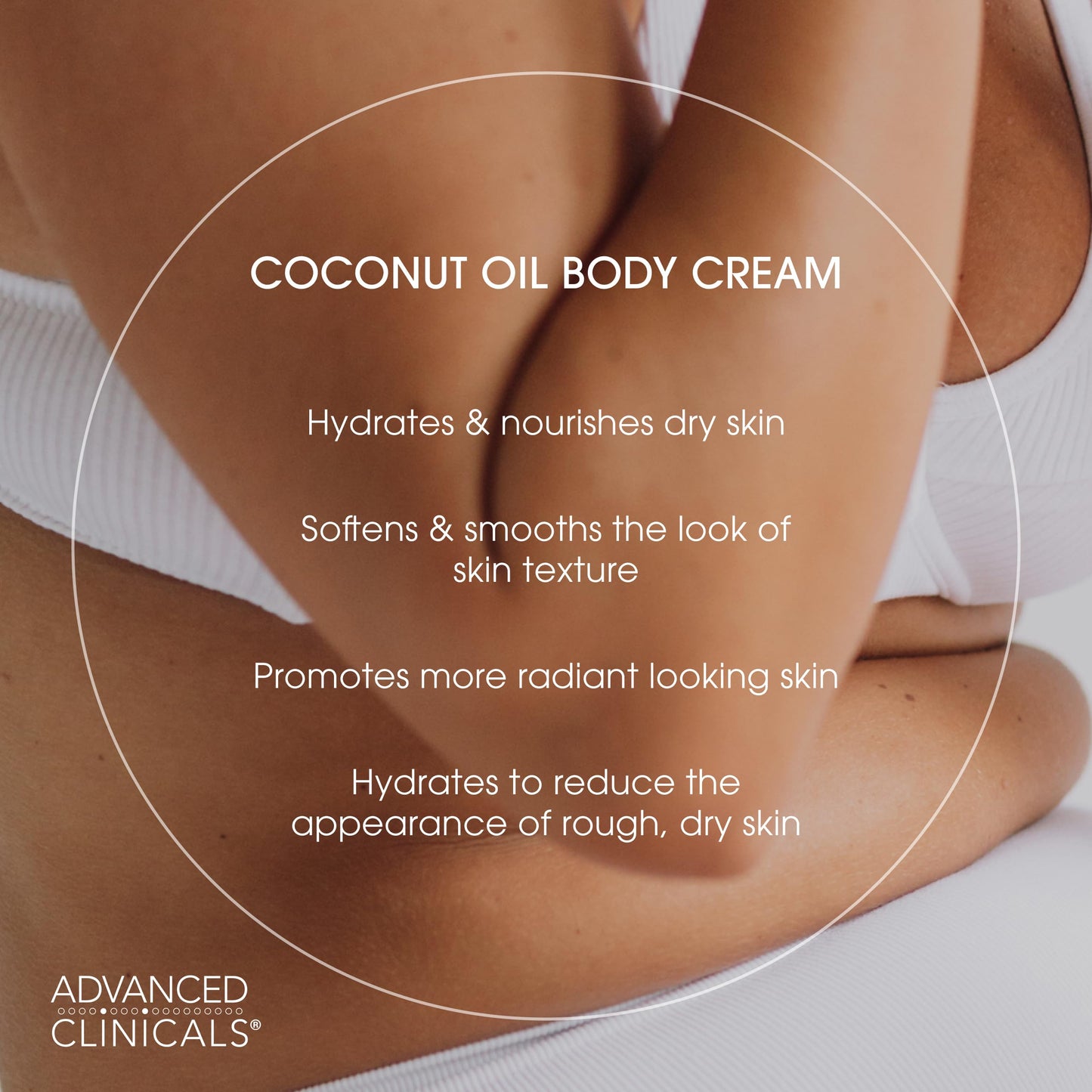 Advanced Clinicals Coconut Oil Body Cream For Women & Men | Hydrating Coconut Lotion For Extremely Dry Skin | Visible Anti Aging Body Butter Skin Care