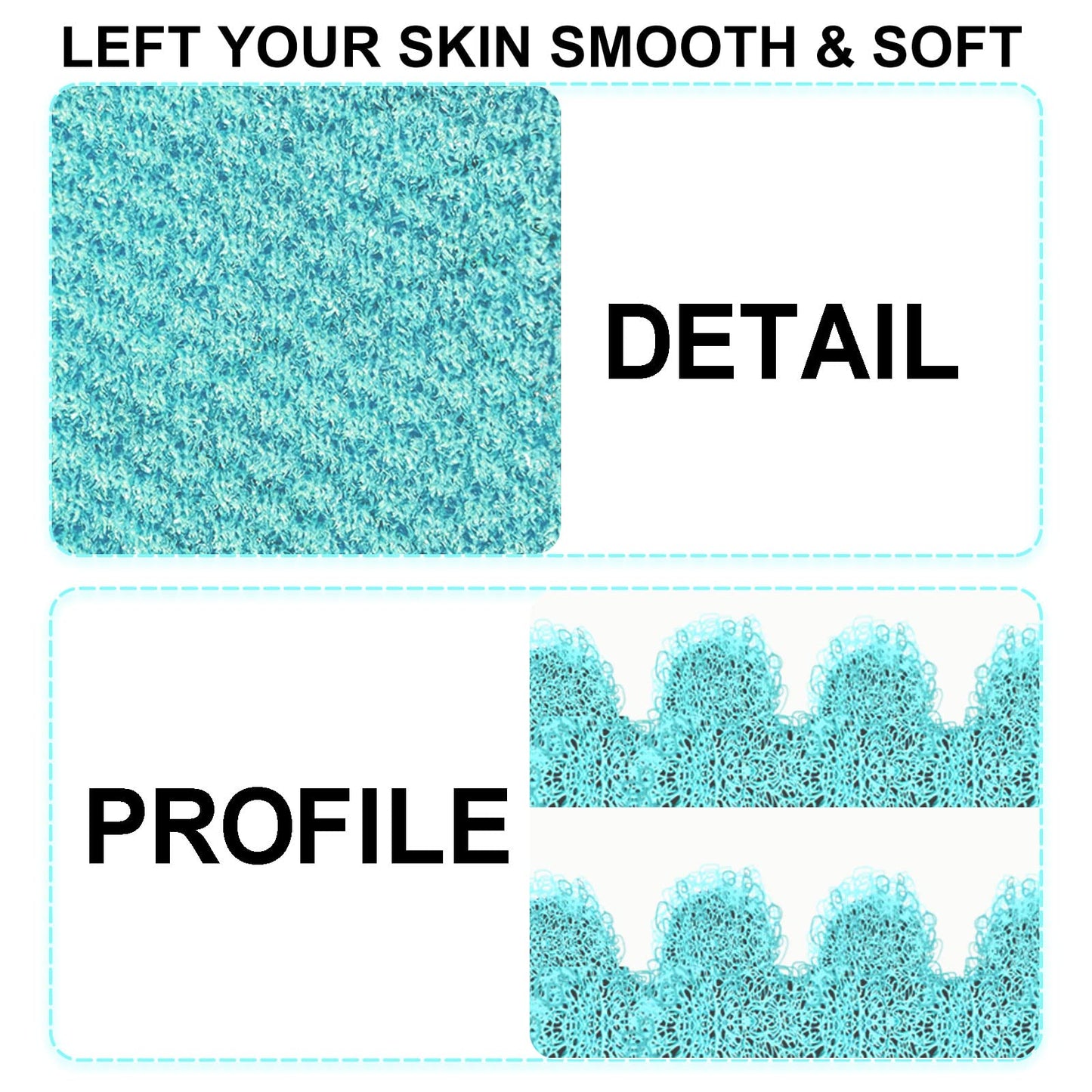 Evridwear Exfoliating Gloves for Shower, 100% Nylon Thick Soft Medium Heavy Bathing Gloves Dead Skin Remover Body Scrubber Smooth Skin with Hang Loop
