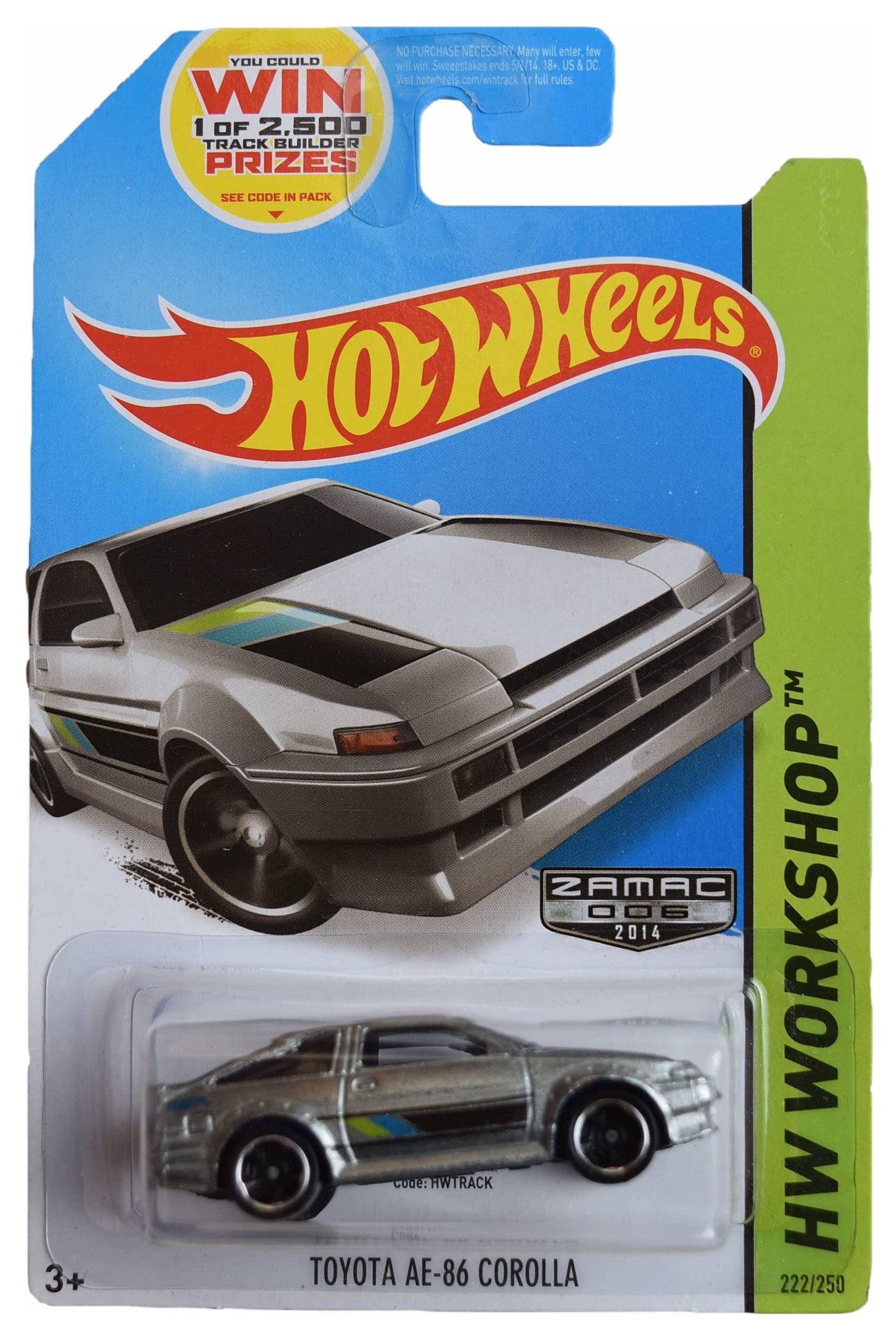 Hot Wheels Zamac Toyota AE-86 Corolla, [Silver] Workshop 222/250