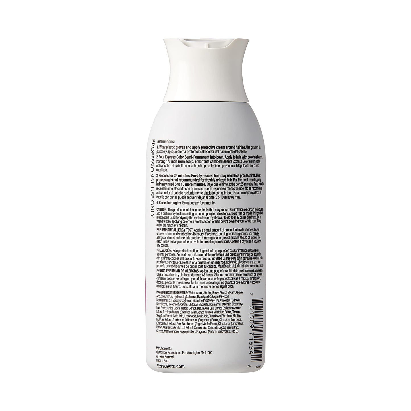 Kiss Express Semi-Permanent Hair Color 100mL (3.5 US fl.oz) (1 Count, Magenta)