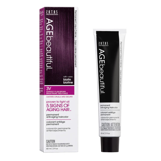 AGE beautiful Permanent Hair Color Dye Liqui Creme | 100% Gray Coverage | Anti-Aging Haircolor | Biotin for Thicker, Fuller Hair | Professional Salon