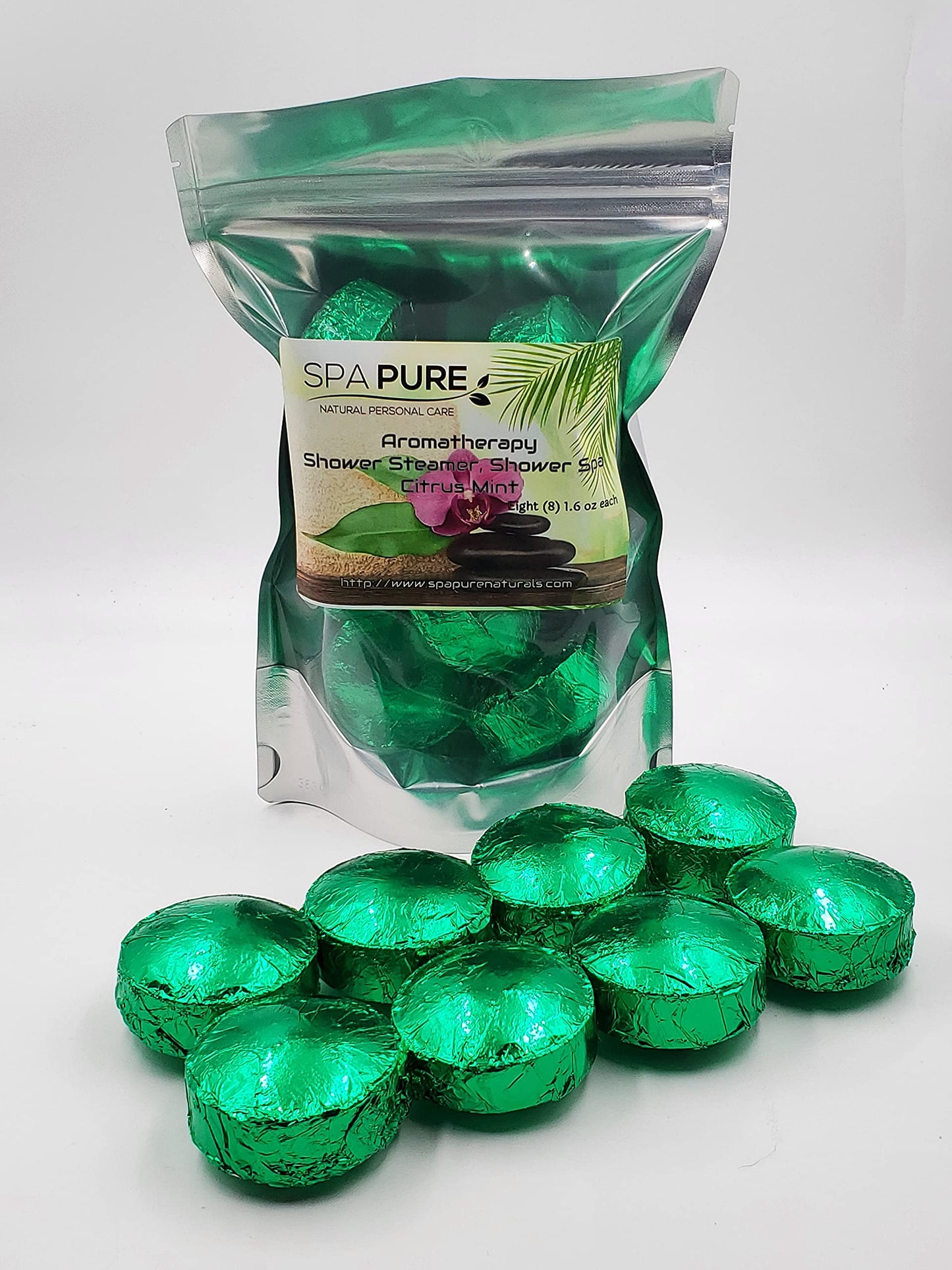 Citrus Mint Aromatherapy Shower Bombs/Steamers: 100% Natural/Organic Essential Oils - Transform Your Shower (8 Count) Pack of 1