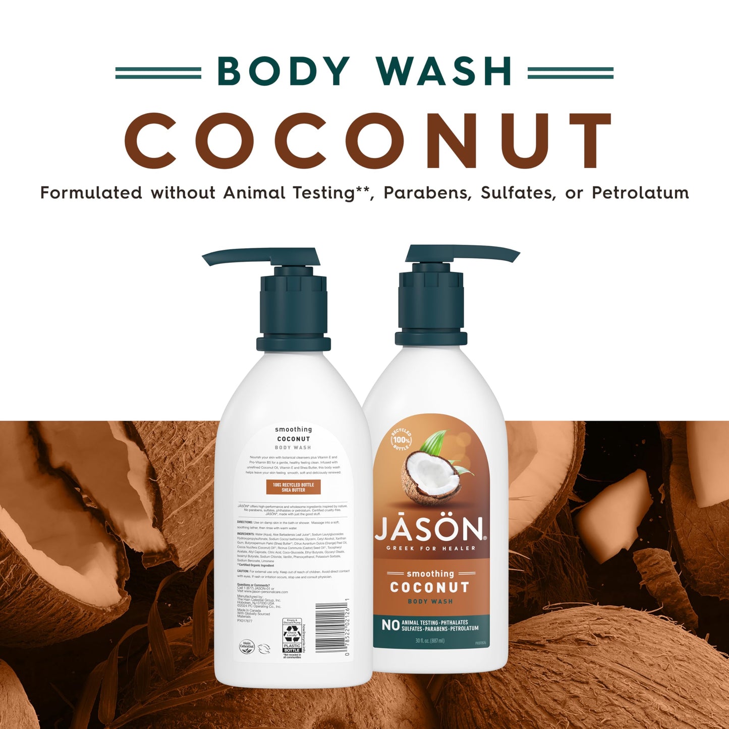 Body Wash,Smthing Coconut, Pack of 3 Beauty & Personal Care JASON
