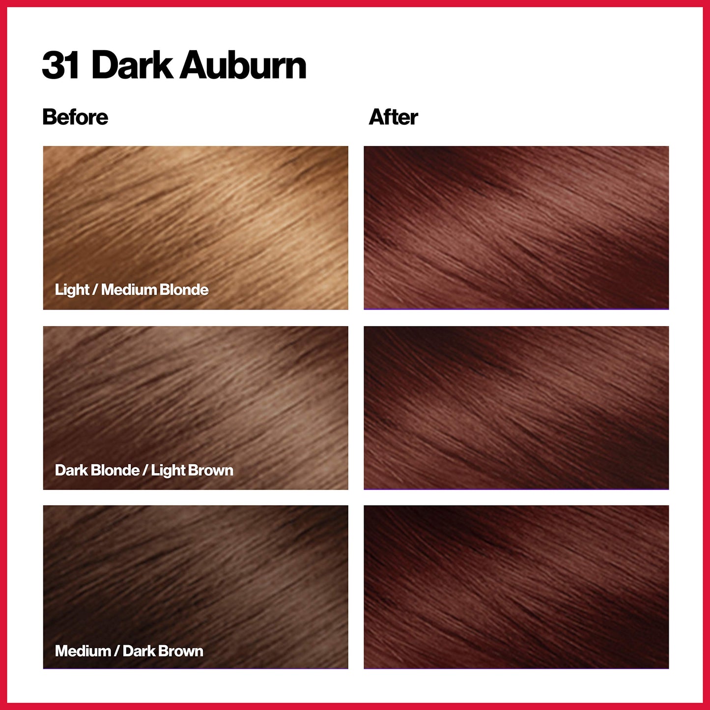 Revlon ColorSilk Hair Color, [31] Dark Auburn 1 ea (Pack of 3)