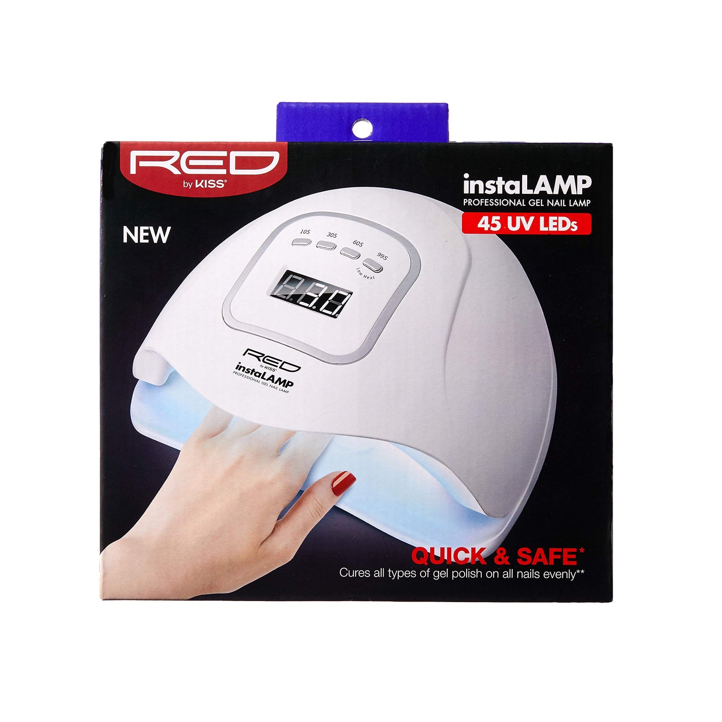 Red by Kiss instaLAMP Professional Gel Nail Lamp 45 UV LEDs with 4 Timers Beauty & Personal Care Red by Kiss