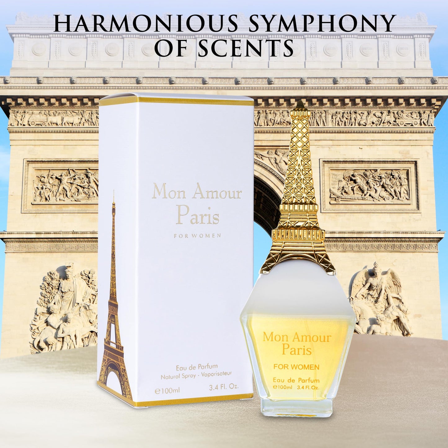 Mon Amour Paris for Women Eau De Parfum - Floral & Fruity - Ylang-Ylang, Damascus Rose, Jasmine - Classy & Elegant fragrance for Woman - Suitable