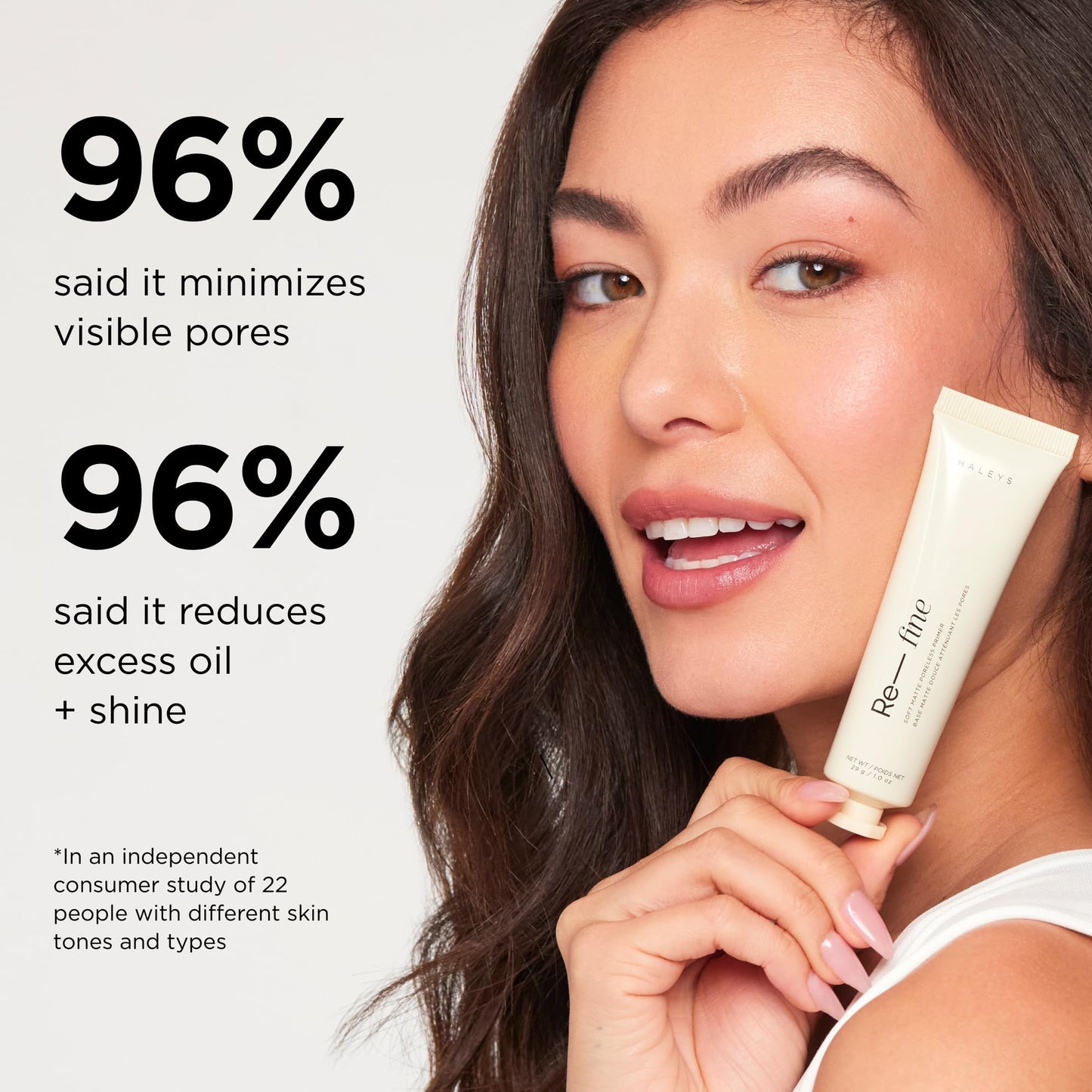 HALEYS Re-fine Soft Matte Poreless Primer (0.25 oz), Lightweight, Extends Makeup Longwear, Grips, Smooths, Blurs, Fills in Pores and fine lines,