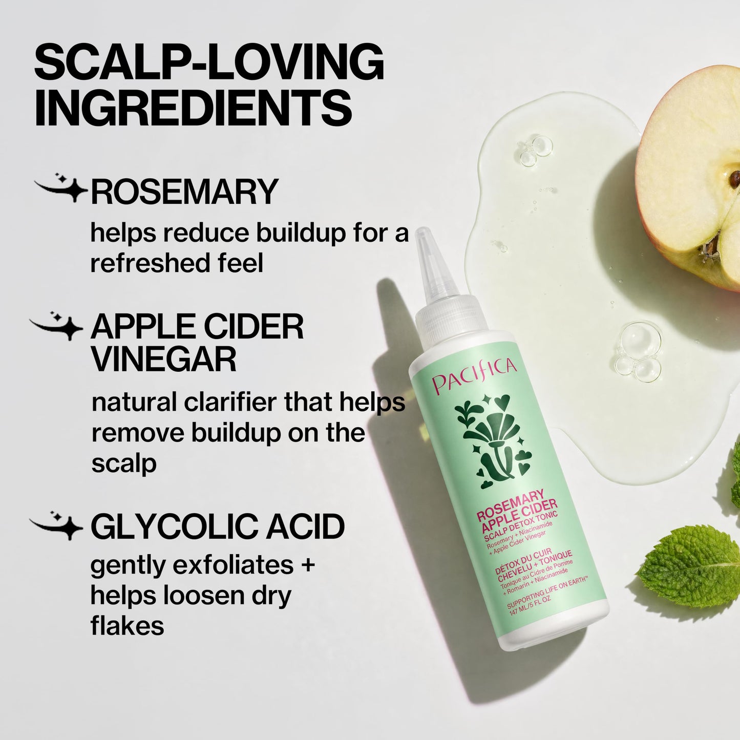 Pacifica Scalp Detox Tonic - Scalp Exfoliator with Glycolic & Salicylic Acid for Clarifying Build Up & Purifying - Infused with Rosemary to Support Beauty and Personal Care Pacifica