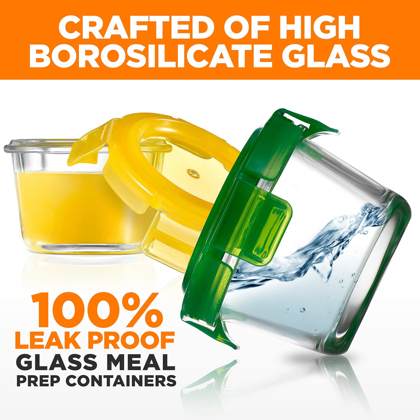 NutriChef 24-Piece (12 Glass Food Storage Containers and 12 Lids), 4.48oz Mini Stackable Meal Prep Round Containers - Microwave, Freezer…